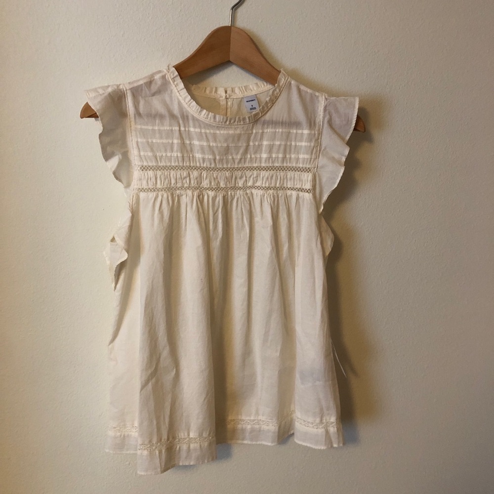 Cotton Sleeveless Ruffle Top
